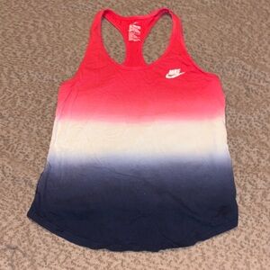 Nike Ombre Racerback Tank - Red, White, Navy